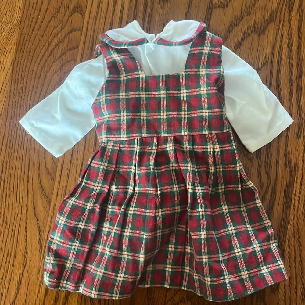 American Girl Doll size  top with jumper dress